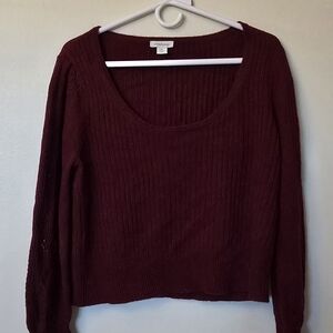 Sundance Burgundy Scoop Neck Sweater